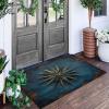 MLSOWM Retro Compass Doormat, 80 x 120 cm, Navy Blue view 4