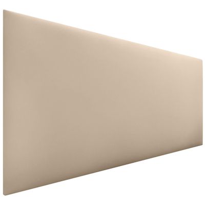 DHOME Smooth Upholstered Faux Leather Headboard, 70 cm High, 4 cm and 8 cm Thick, Wall-Mounted Acoustic Sound-Absorbing Headboard for Bedroom Beds, Beige, 140 cm, 4 cm Thick