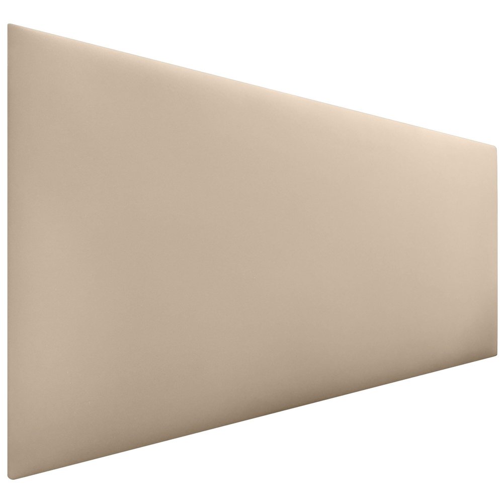 DHOME Smooth Upholstered Faux Leather Headboard, 70 cm High, 4 cm and 8 cm Thick, Wall-Mounted Acoustic Sound-Absorbing Headboard for Bedroom Beds, Beige, 140 cm, 4 cm Thick