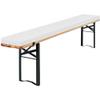 Padded Beer Bench Cushion for Beer Garden Sets, 190 x 28 x 3 cm, White view 1