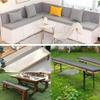 Padded Beer Bench Cushion for Beer Garden Sets, 190 x 28 x 3 cm, White view 2