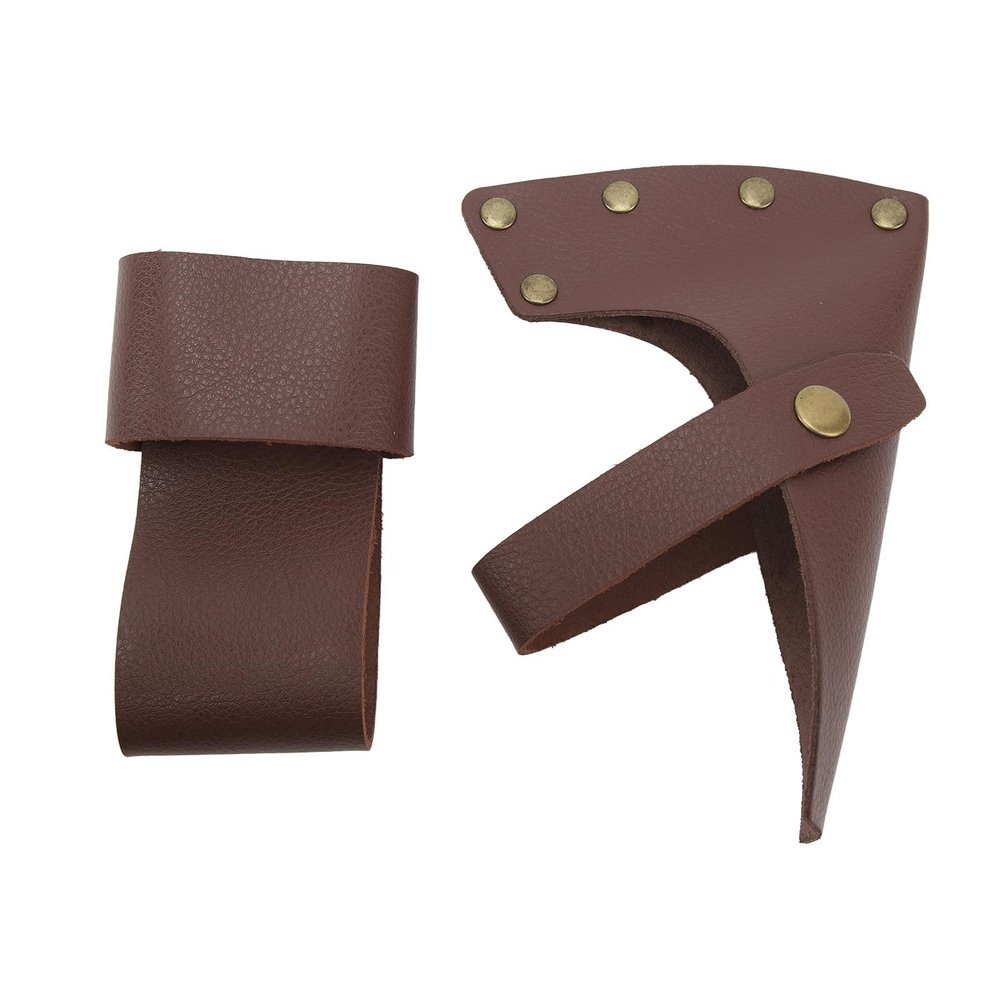 PU Leather Axe Sheath with Metal, Brown