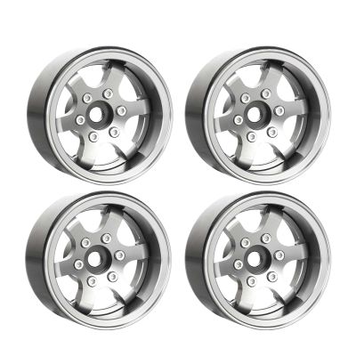 KEEDA 1.55-Inch Beadlock Wheels, Adjustable +2.8 mm / -4.4 mm Offset, 6-Spoke Gray, for 1/10 and 1/12 Crawlers