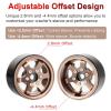 KEEDA 1.55-Inch Beadlock Wheels, Adjustable +2.8 mm / -4.4 mm Offset, 6-Spoke Gray, for 1/10 and 1/12 Crawlers view 3
