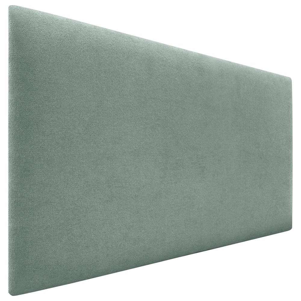 DHOME Smooth Upholstered Headboard in Aqualine Fabric, 70 cm High, 4 cm Thick, Wall-Mounted Acoustic, Sound-Absorbing, Water Green, 100 cm
