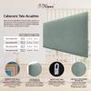 DHOME Smooth Upholstered Headboard in Aqualine Fabric, 70 cm High, 4 cm Thick, Wall-Mounted Acoustic, Sound-Absorbing, Water Green, 100 cm view 4