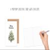 Edition Seidel Premium Christmas Greeting Card with Envelope, English “Merry Christmas” Retro Christmas Tree Design view 2