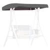 Patio Swing Canopy Replacement Cover for 2/3-Seat Garden Swing, Waterproof Sun Protection, Gray, 210D, 191 × 120 × 18/23 cm view 1