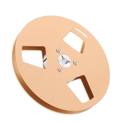 Asixxsix 5-Inch Empty Tape Reel, 1/4-Inch, 3-Hole Aluminum Alloy, Gold