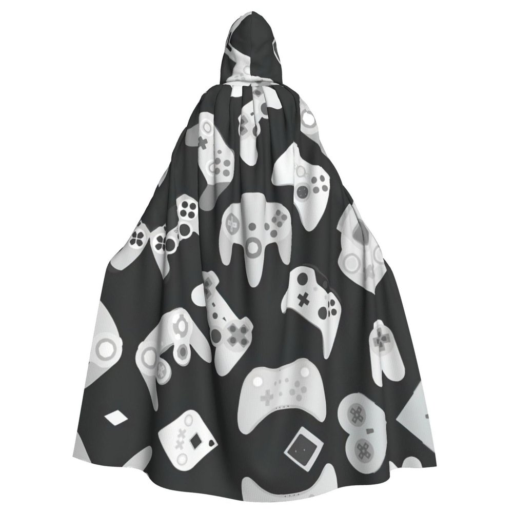 XTYGETY Unisex Game Controller Print Hooded Cape Costume