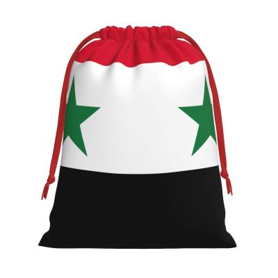 Syrian Arab Republic Flag Printed Drawstring Gift Bags