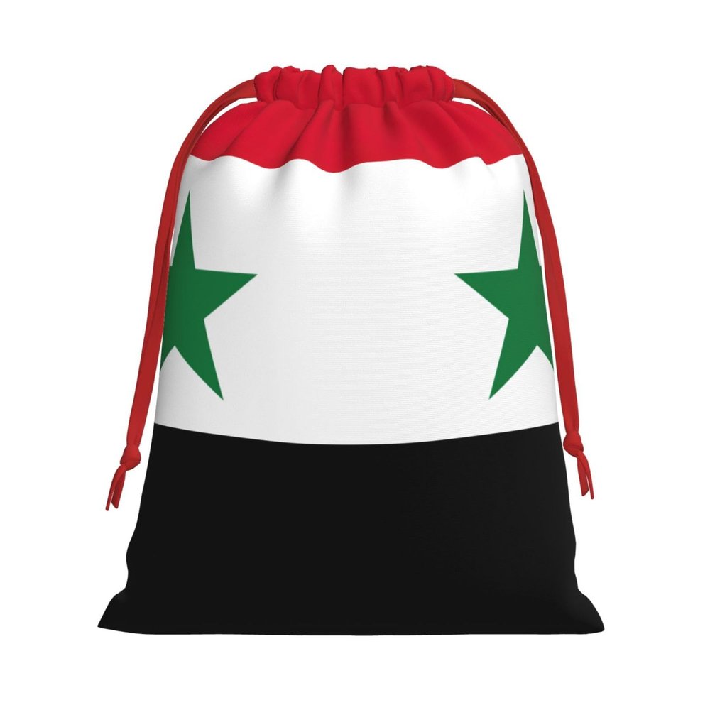 Syrian Arab Republic Flag Printed Drawstring Gift Bags