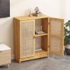 AYHARYLH Hidden Wi-Fi Router Cabinet with Double Shelves, Natural, 70 x 50 x 25 cm view 1