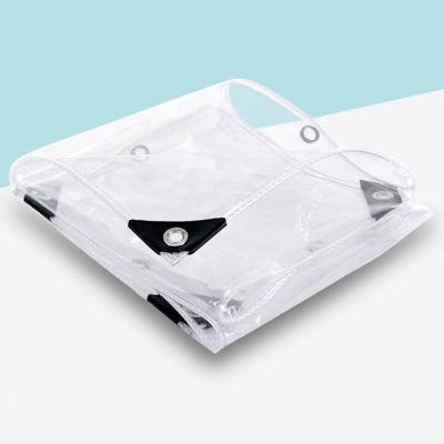 ZHUOZ1T Transparent Waterproof PVC Tarp, UV-Resistant, Weatherproof, Tear-Resistant, 1.8 m x 1.8 m