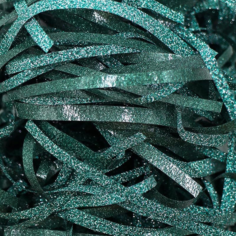 Shredded Tissue Paper, 60,400 g Iridescent Crinkle-Cut Filler for Versatile Gifts (Dark Green, 400 g)