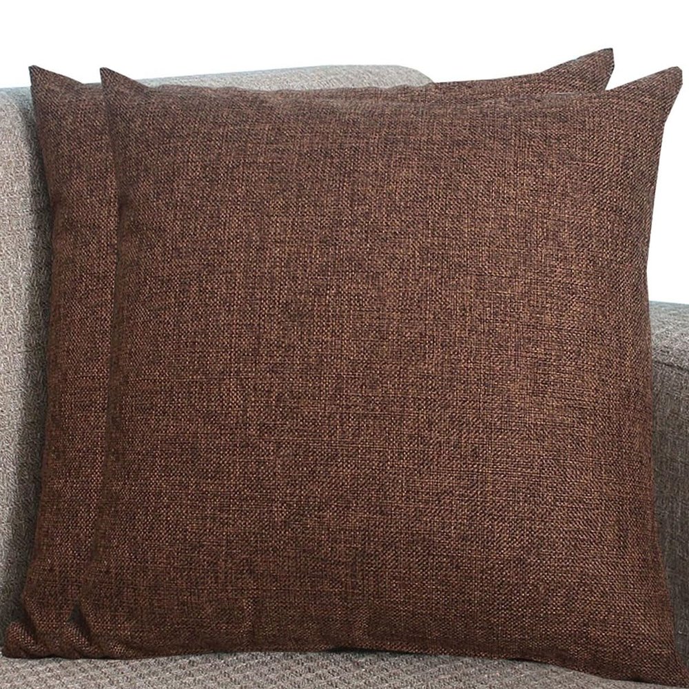 Linen Pillow Covers, 2-Pack, Dark Brown, 60 x 70 cm