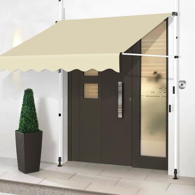 Adjustable Freestanding Patio Awning with Hand Crank, 2.5 m High