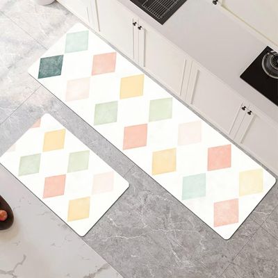 Kitchen Rugs Set of 2, Non-Slip Cream Kitchen Runner Mats, Washable, 60 x 90 cm + 60 x 180 cm