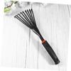 Stainless Steel Grass Rake with Wooden Handle, Multifunctional, 1 Pc. view 2