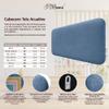 DHOME Upholstered Rounded Aqualine Fabric Headboard, Wall-Mounted Sound-Dampening, Blue, 90 cm view 4