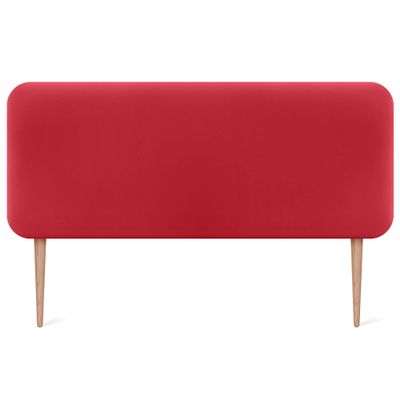 DHOME Smooth Rounded Upholstered Faux Leather Headboard with Legs for Acoustic Wall, Sound-Absorbing Bed Headboard, Bedroom (Red, 140 cm)