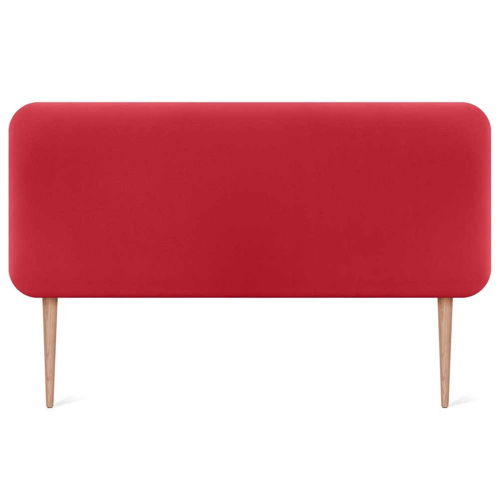 DHOME Smooth Rounded Upholstered Faux Leather Headboard with Legs for Acoustic Wall, Sound-Absorbing Bed Headboard, Bedroom (Red, 140 cm)
