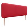 DHOME Smooth Rounded Upholstered Faux Leather Headboard with Legs for Acoustic Wall, Sound-Absorbing Bed Headboard, Bedroom (Red, 140 cm) view 2