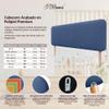 DHOME Smooth Rounded Faux Leather Headboard with Legs, Blue, 135 cm view 4