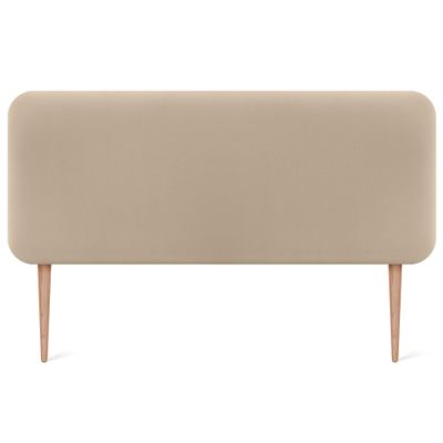 DHOME Upholstered Rounded Faux Leather Headboard with Legs, Beige, 160 cm