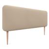 DHOME Upholstered Rounded Faux Leather Headboard with Legs, Beige, 160 cm view 2