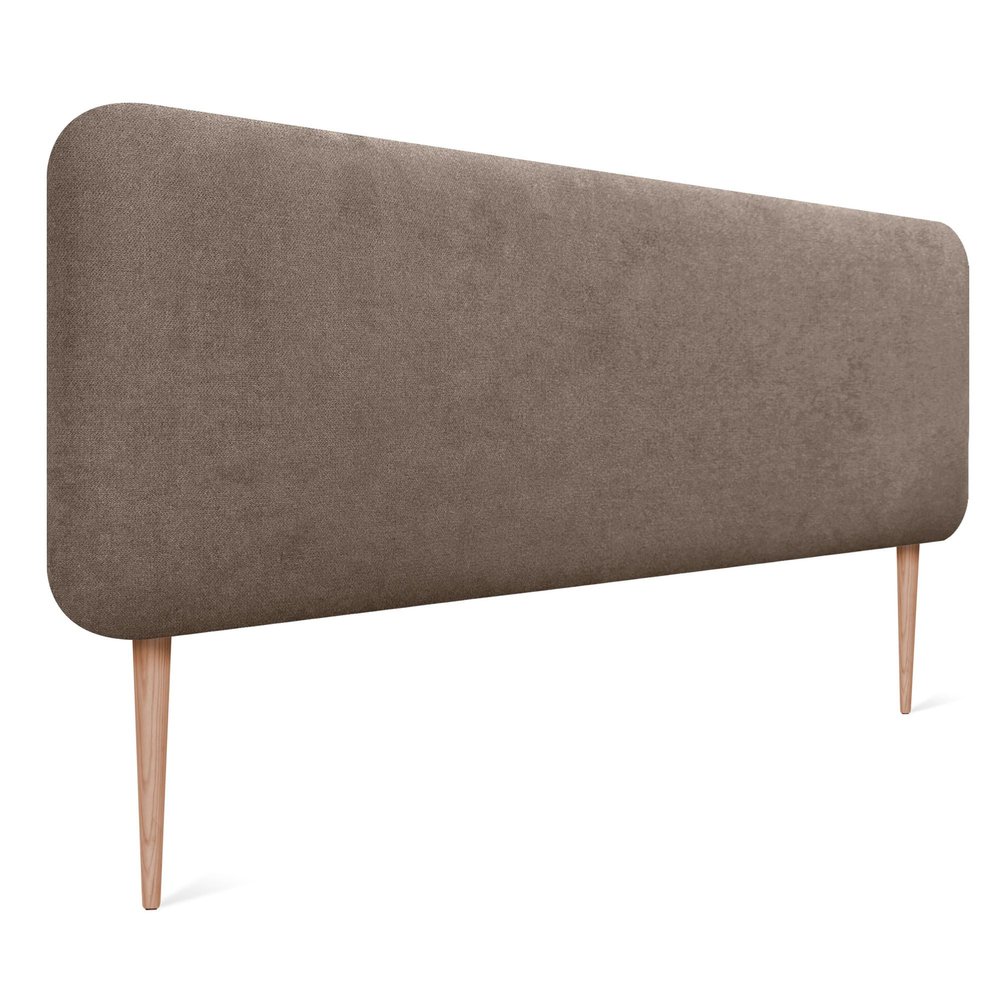 DHOME Upholstered Rounded Headboard, Aqualine Fabric, Brown, 135 cm