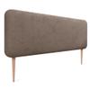 DHOME Upholstered Rounded Headboard, Aqualine Fabric, Brown, 135 cm view 1