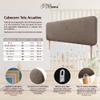DHOME Upholstered Rounded Headboard, Aqualine Fabric, Brown, 135 cm view 4