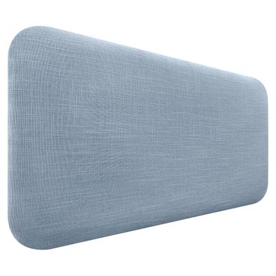 DHOME Upholstered Smooth Rounded Natural Linen Wall-Mounted Acoustic Headboard, Blue, 95 cm