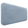 DHOME Upholstered Smooth Rounded Natural Linen Wall-Mounted Acoustic Headboard, Blue, 95 cm view 1