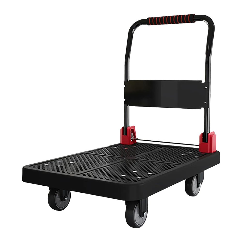 Folding Platform Cart, 500 kg Capacity, Space-Saving, Black, Small