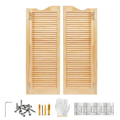 Wooden Western Saloon Swing Door, 117 x 100 cm, Wood Color