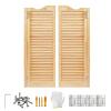 Wooden Western Saloon Swing Door, 117 x 100 cm, Wood Color view 1