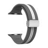 Aqxypas Silicone Watch Band, 38/40/41/42/44/45/49 mm, Magnetic Band for Series 9/8/7/6/5/Ultra/SE 2, Gray White, S view 1