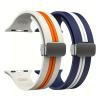 Aqxypas Silicone Watch Band, 38/40/41/42/44/45/49 mm, Magnetic Band for Series 9/8/7/6/5/Ultra/SE 2, Gray White, S view 4