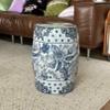 XDRGOOIUY Blue-and-White Ceramic Drum Garden Stool view 1