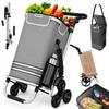 24MOVE Alegre Folding Shopping Trolley with 55 L Cooler Compartment, 3-in-1 Trolley, Hand Truck and Bag, Holds up to 40 kg, Gray view 1