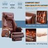 Brown PU Leather Desk Chair with High Backrest view 3
