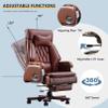 Brown PU Leather Desk Chair with High Backrest view 4