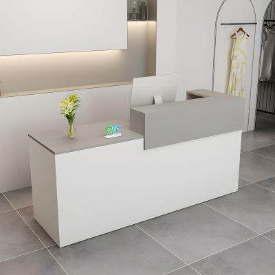 CCUKTFN Reception Desk with Drawer and Open Shelves