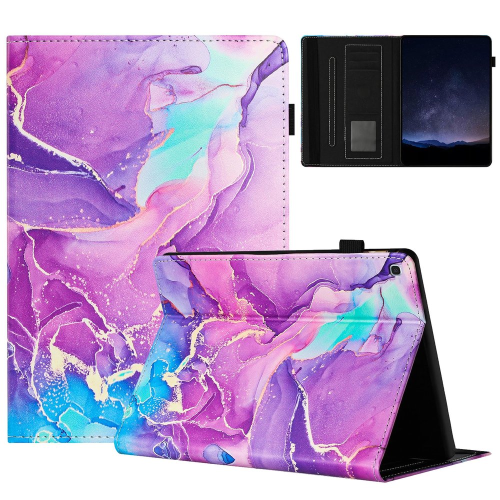 DayQiQiPu PU Leather Flip Wallet Case for Samsung Galaxy Tab A 10.1-inch SM-T510/T515/T517, Oil Painting Pattern, Stand, Auto Sleep/Wake, 02