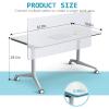Folding Conference Table with Casters, Flip-Top, White, Rectangular, for 2–10 People, 155 cm view 2