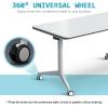 Folding Conference Table with Casters, Flip-Top, White, Rectangular, for 2–10 People, 155 cm view 4