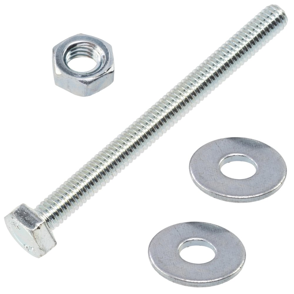 AERZETIX Set of 25 M4 x 45 mm Hex-Head Screws, 50 M4 x 12 mm Wide Washers and 25 M4 Hex Nuts