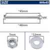 AERZETIX Set of 25 M4 x 45 mm Hex-Head Screws, 50 M4 x 12 mm Wide Washers and 25 M4 Hex Nuts view 3